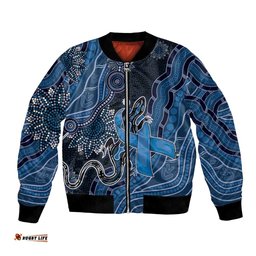 Personalised Autism Awareness Bomber Jacket Hope Ribbon And Aboriginal Patterns DT05