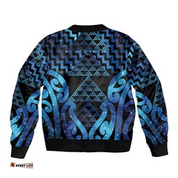 Taniko Motifs Matariki New Zealand Bomber Jacket NZ Niho Taniwha Poutama LT14