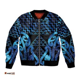 Taniko Motifs Matariki New Zealand Bomber Jacket NZ Niho Taniwha Poutama LT14