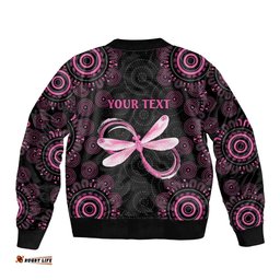 Personalized Pink Dragonfly Aboriginal of Hope Bomber Jacket Australias Breast Cancer Awareness LT9