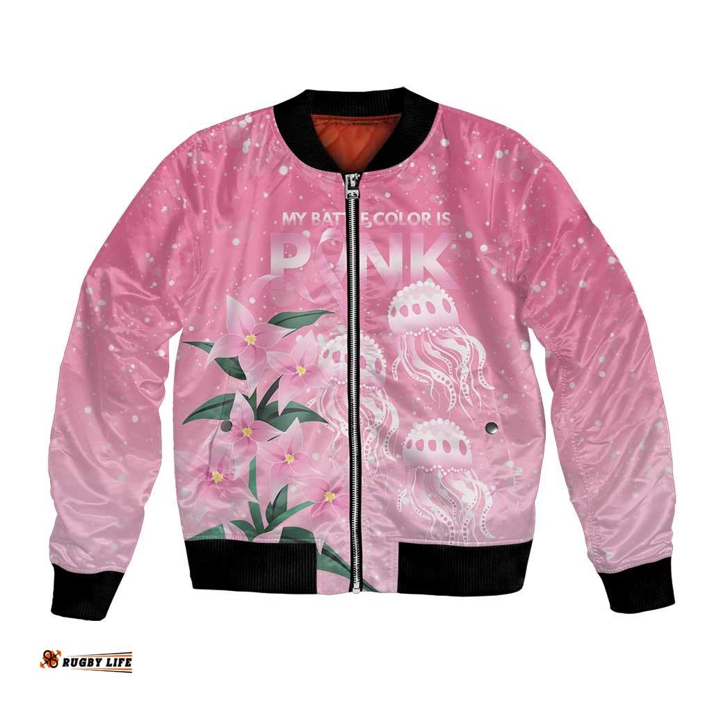 Personalised Pink Boronia of Hope Bomber Jacket Australias Fight Against Breast Cancer LT9