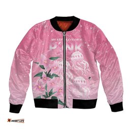 Personalised Pink Boronia of Hope Bomber Jacket Australias Fight Against Breast Cancer LT9