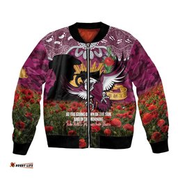 Personalised Sea Eagles Rugby ANZAC Day Bomber Jacket Last Post Poppy We Will Remember Them LT14