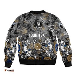Personalized Collingwood Magpies Bomber Jacket Aboriginal Dot Painting Graffiti Style TS04
