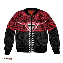 Personalized St Kilda Saints Bomber Jacket Polynesian Tribal Pattern Heritage Football TS04