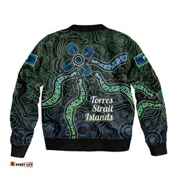 Torres Strait Islands Bomber Jacket Indigenous Australian Marine Tribal Dot Art TS04