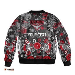 Personalized Essendon Bombers Bomber Jacket Aboriginal Dot Painting Graffiti Style TS04