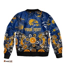 Personalized West Coast Eagles Bomber Jacket Aboriginal Dot Painting Graffiti Style TS04