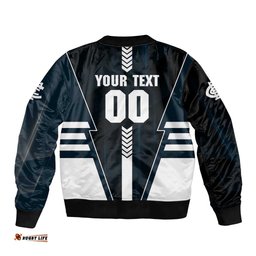 Personalized Carlton Blues Bomber Jacket Modern Geometric Sports Graphic Style TS04
