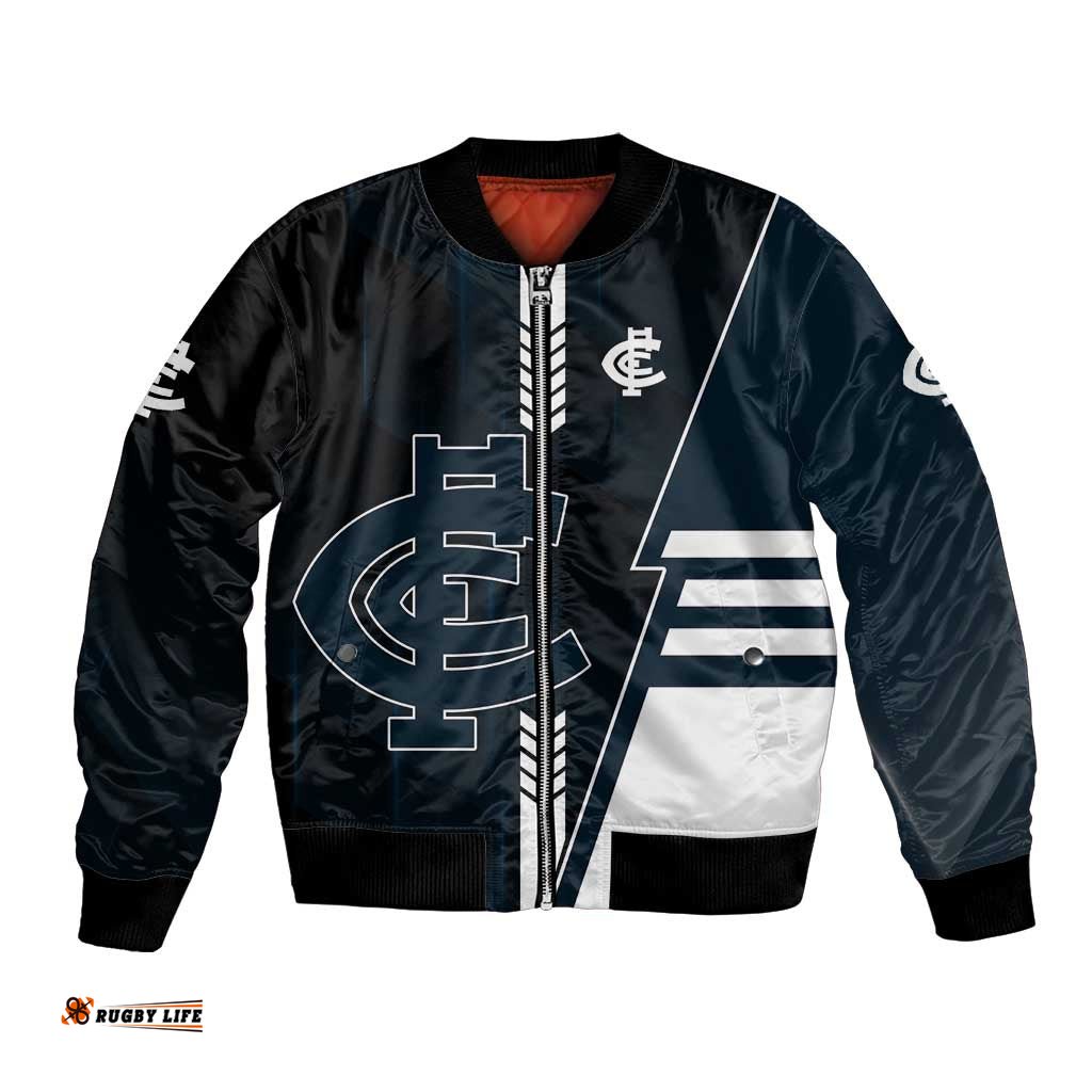 Personalized Carlton Blues Bomber Jacket Modern Geometric Sports Graphic Style TS04