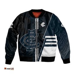 Personalized Carlton Blues Bomber Jacket Modern Geometric Sports Graphic Style TS04