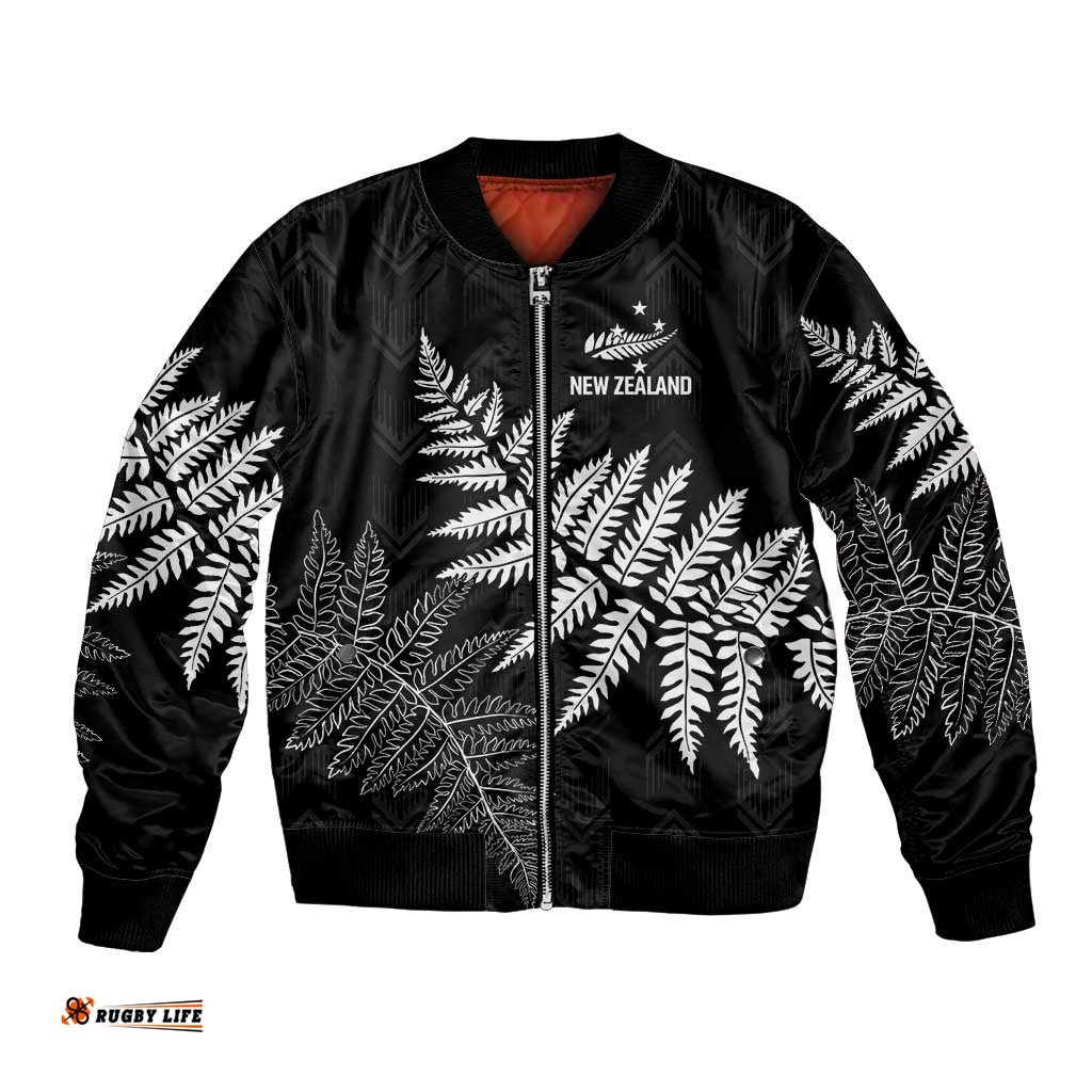 New Zealand Lawn Bowls Personalized Bomber Jacket Wrap-Around Silver Fern LT7