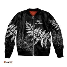 New Zealand Lawn Bowls Personalized Bomber Jacket Wrap-Around Silver Fern LT7