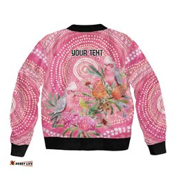 Personalized Pink Galah Aboriginal Dot Art Bomber Jacket Australias Breast Cancer Awareness LT9