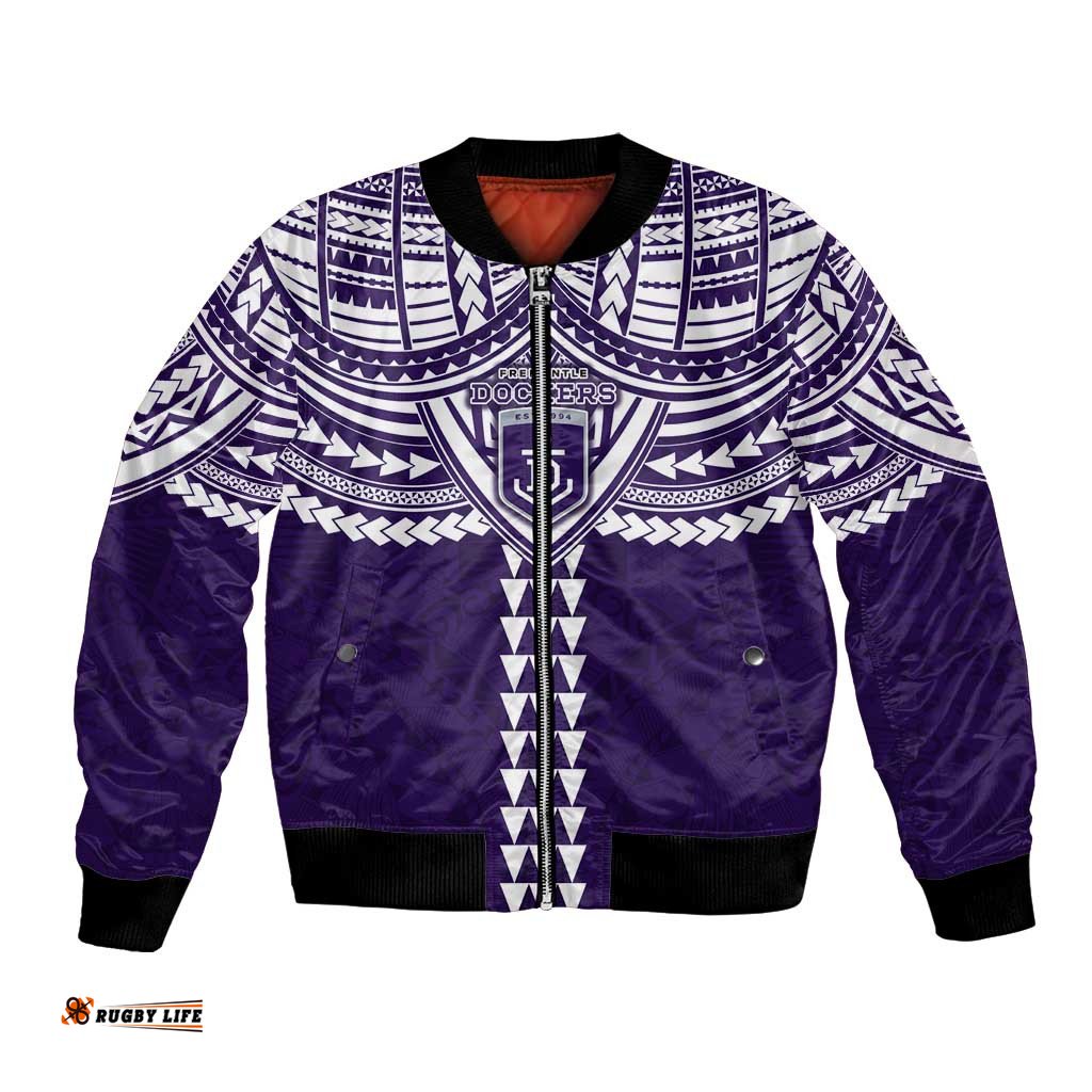 Personalized Fremantle Dockers Bomber Jacket Polynesian Tribal Pattern Heritage Football TS04