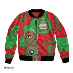 Rabbitohs NAIDOC Week 2026 Personalised Bomber Jacket 50 Years of Deadly Aboriginal Art LT14