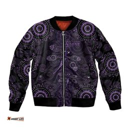 Purple Dragonfly Aboriginal of Hope Bomber Jacket Australian Epilepsy Awareness LT9