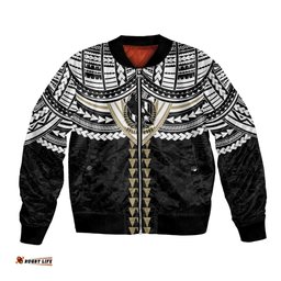 Personalized Collingwood Magpies Bomber Jacket Polynesian Tribal Pattern Heritage Football TS04