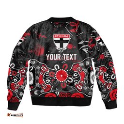 Personalized St Kilda Saints Bomber Jacket Aboriginal Dot Painting Graffiti Style TS04