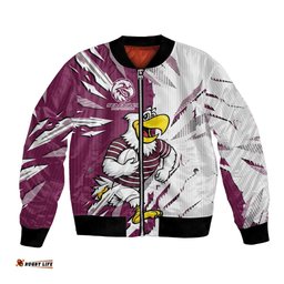 Personalized Manly Warringah Sea Eagles Bomber Jacket Dynamic Lightning Mascot Rugby Australia TS04