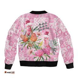 Sweet Pink Cockatoos Aussie Santa Bomber Jacket Australia Christmas Vibes LT9