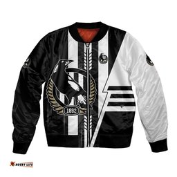 Personalized Collingwood Magpies Bomber Jacket Modern Geometric Sports Graphic Style TS04