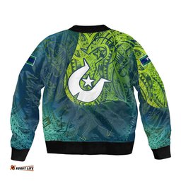 Torres Strait Islands Bomber Jacket Vibrant Polynesian Tribal Pattern Art TS04