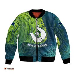 Torres Strait Islands Bomber Jacket Vibrant Polynesian Tribal Pattern Art TS04