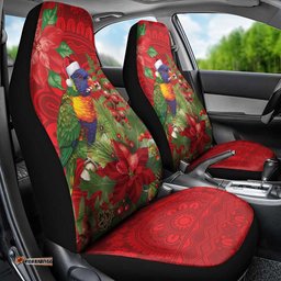 Aussie Rainbow lorikeet Car Seat Cover Aboriginal Inspired Christmas LT9