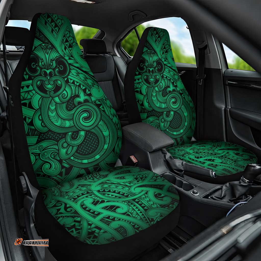 Aotearoa Maori Hei Tiki Car Seat Cover Kakariki Kowhaiwhai Puhoro Motif LT9