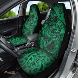 Aotearoa Maori Hei Tiki Car Seat Cover Kakariki Kowhaiwhai Puhoro Motif LT9