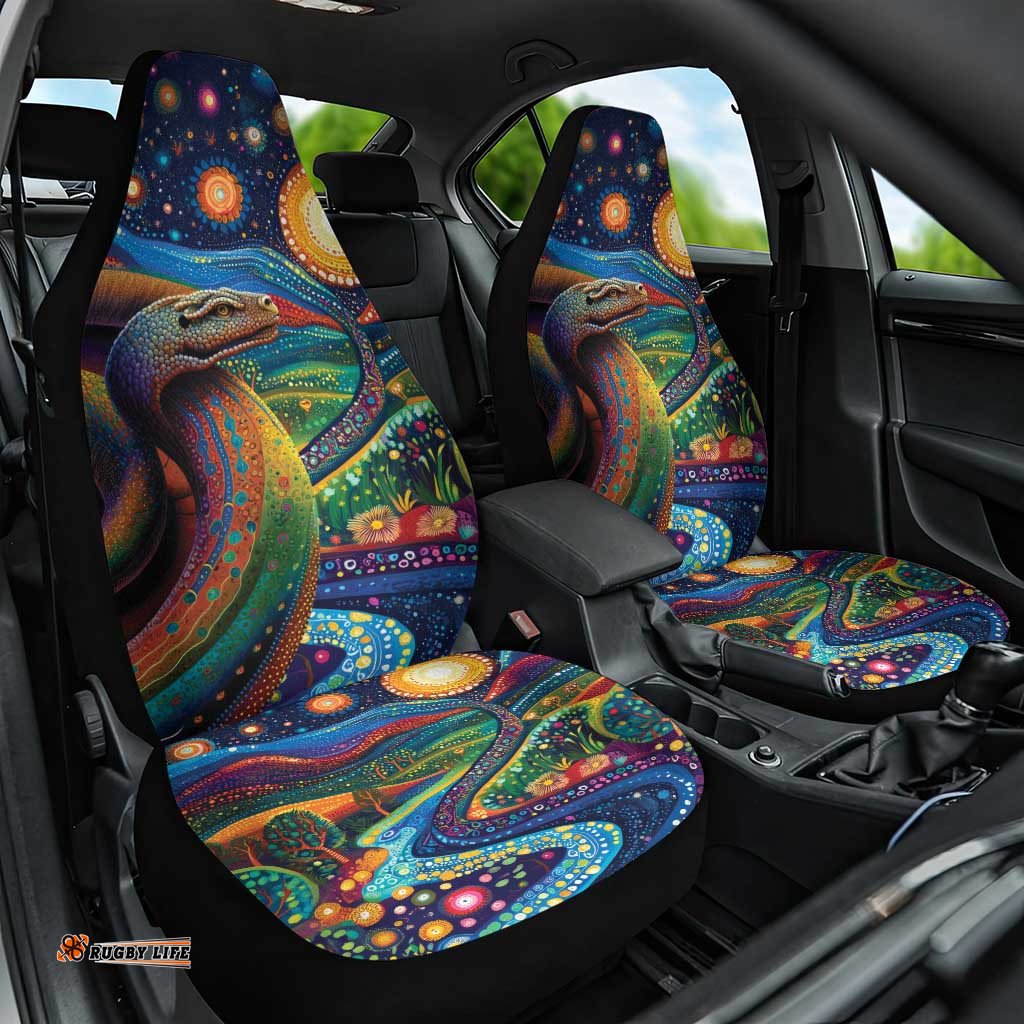 Aboriginal Dreamtime Rainbow Serpent Car Seat Cover LT9