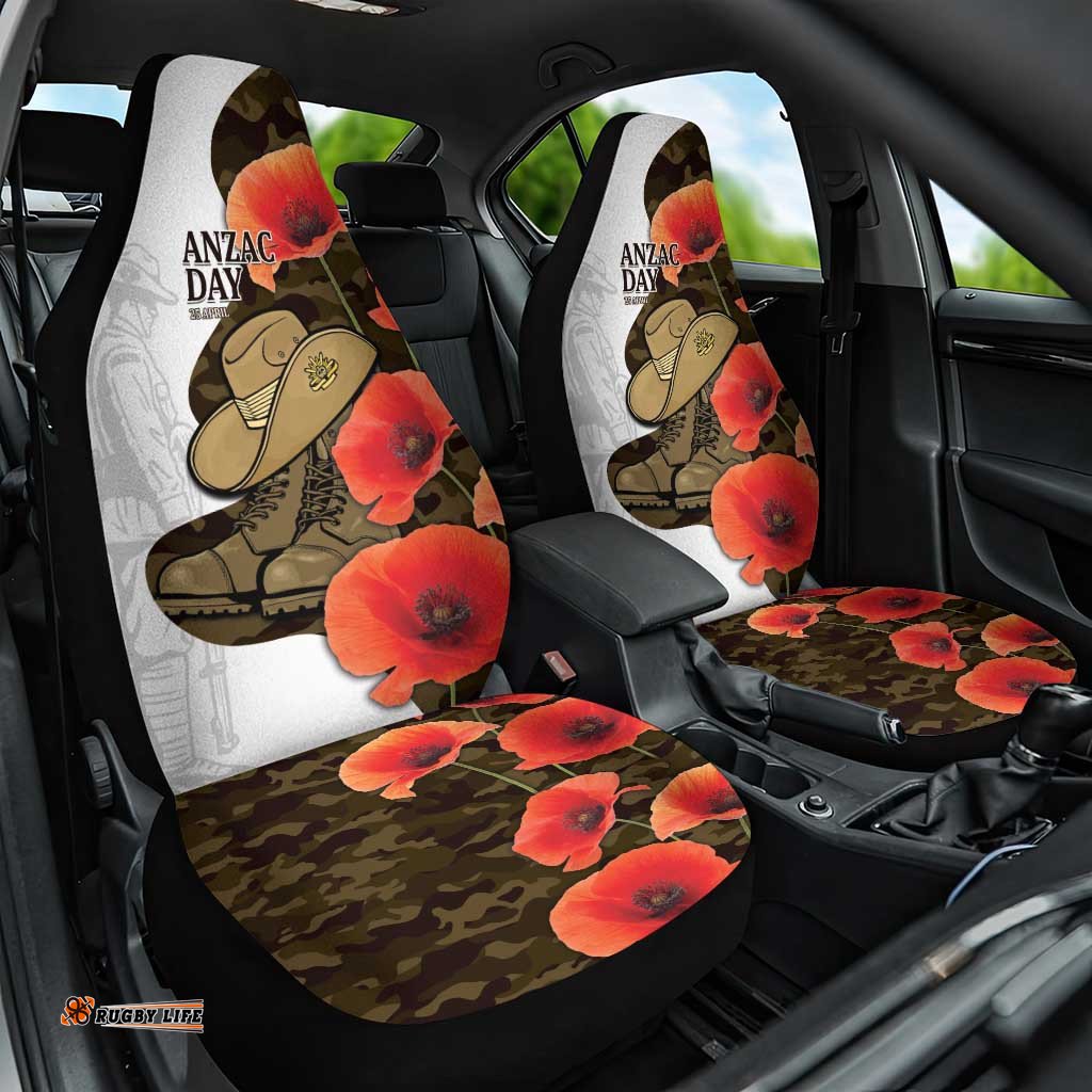 Australia ANZAC Day Car Seat Cover Boots And Slouch Hat Lest We Forget LT14