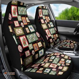 Aussie Birds Christmas La La Land Car Seat Cover Black Vintage Stamp Edition LT9