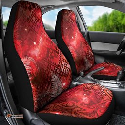 Aotearoa Taniko Matariki Car Seat Cover Cosmic Red LT7