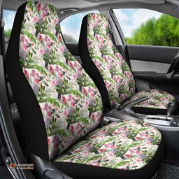 Aussie Pink Cockatoo Flowers Seamless Pattern Car Seat Cover LT9