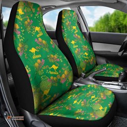Australia Billy Buttons Car Seat Cover Aussie Pycnosorus Kangaroo Seamless Style LT14