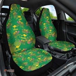 Australia Billy Buttons Car Seat Cover Aussie Pycnosorus Kangaroo Seamless Style LT14