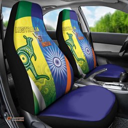 Australia And India Cricket Car Seat Cover Ashoka Chakra With Aboriginal LT05