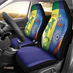 Australia And India Cricket Car Seat Cover Ashoka Chakra With Aboriginal LT05