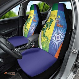 Australia And India Cricket Car Seat Cover Ashoka Chakra With Aboriginal LT05