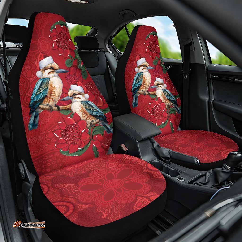 Aussie Kokaburra Waratah Christmas Car Seat Cover Aboriginal Dots Painting LT9