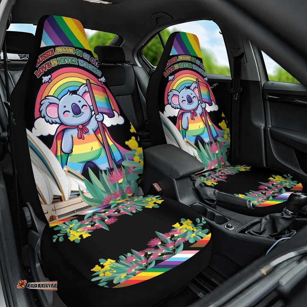 Aussia Pride Month Rainbow Koala Car Seat Cover LT9
