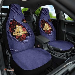 ANZAC Day Car Seat Cover Poppy Flowers Ripped Fabric Effect DT05