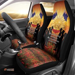 ANZAC Day Car Seat Cover Remembrance Tribute Soldiers And Poppy Field LT05