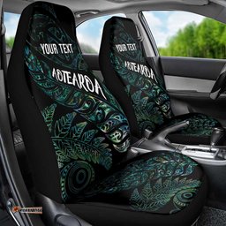 Aotearoa Personalized Lawn Bowls Maori Car Seat Cover New Zealand Paua Shell Tribal Silver Fern LT7