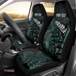 Aotearoa Personalized Lawn Bowls Maori Car Seat Cover New Zealand Paua Shell Tribal Silver Fern LT7