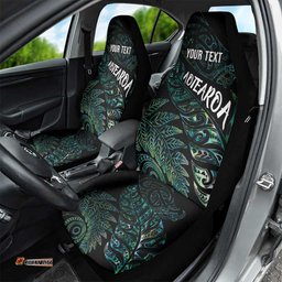 Aotearoa Personalized Lawn Bowls Maori Car Seat Cover New Zealand Paua Shell Tribal Silver Fern LT7