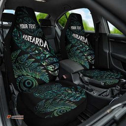 Aotearoa Personalized Lawn Bowls Maori Car Seat Cover New Zealand Paua Shell Tribal Silver Fern LT7