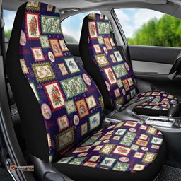 Aussie Birds Christmas La La Land Car Seat Cover Navy Blue Vintage Stamp Edition LT9